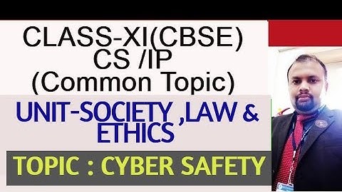 Cyber safety | Unit - Society, Law and Ethics| CBSE CLASS XI CS/IP common Topic | Vlog:60