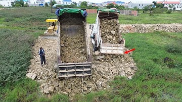 New Project! Best Fantastic Action Clearing Forest Build Road by Bulldozer D31P Pushing Soil Stone