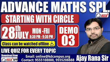 Circle | Advance Maths Special For SSC/BANKING/RAILWAY/DEFENCE/STATE | Demo 03 | By Ajay Rana Sir