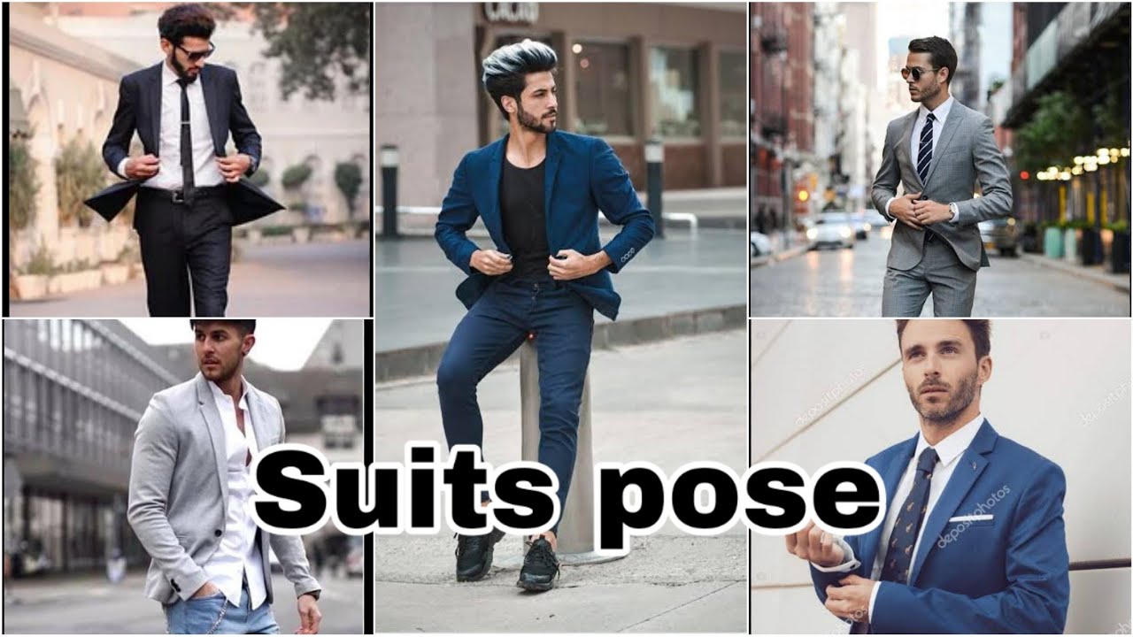 Portrait of young hipster man button up on gray suit casual poses at  studio. 5353368 Stock Photo at Vecteezy
