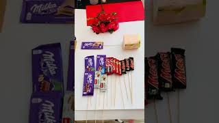 أسهل طريقة لصنع باقة شكلاطة في المنزل ، easiest way to make a bouquet of chocolate in home ✅#بوكيه