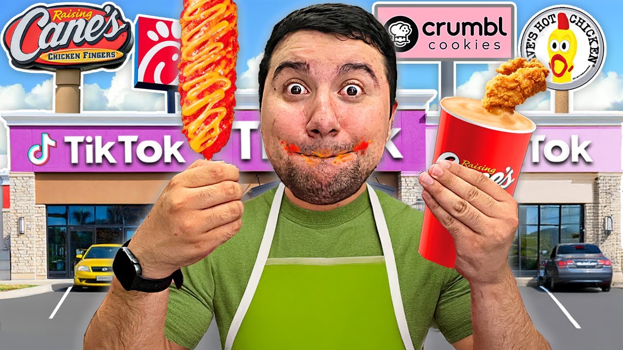 24 HORAS Probando COMIDA VIRAL de TIKTOK en ESTADOS UNIDOS 🍟🍗