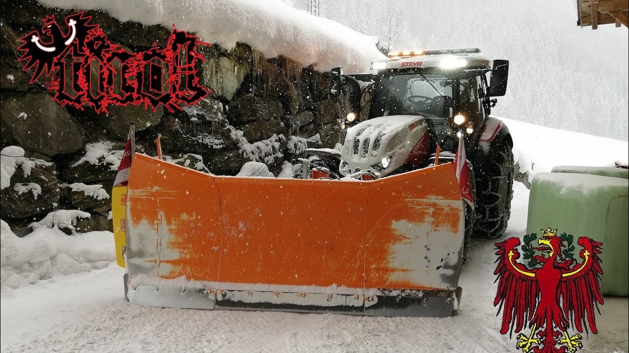 Schneeräumen mit Steyr Expert CVT 4130 | Real Life [HD]