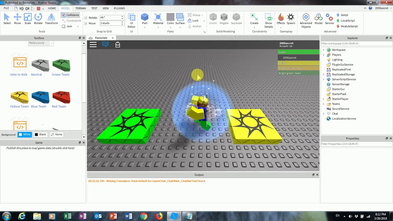 how to create teams on roblox studio