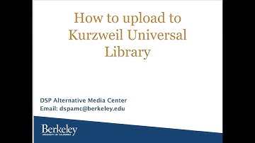 How to upload to Kurzweil Universal Library