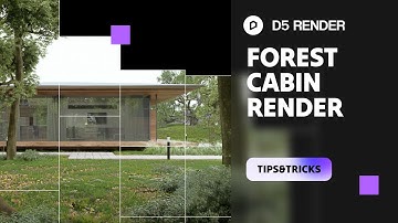 Pro tips to render a forest cabin in 5 minutes | Landscape scatter, cloudy sky, realistic lawn