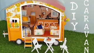 DIY Cute Miniature Trailer House/Caravan from Cardboard ❤️ #trailerhouse #cardboardhouse