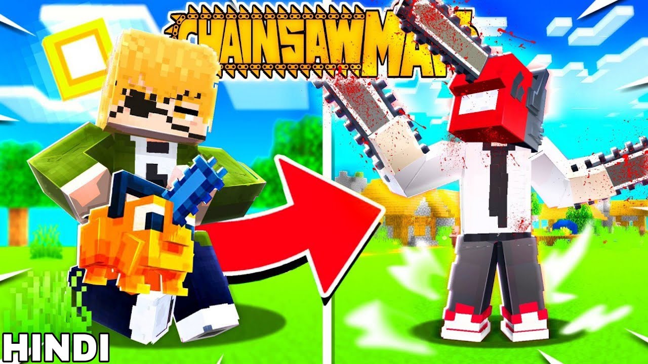 WE BECOME CHAINSAW MAN IN MINECRAFT HINDI