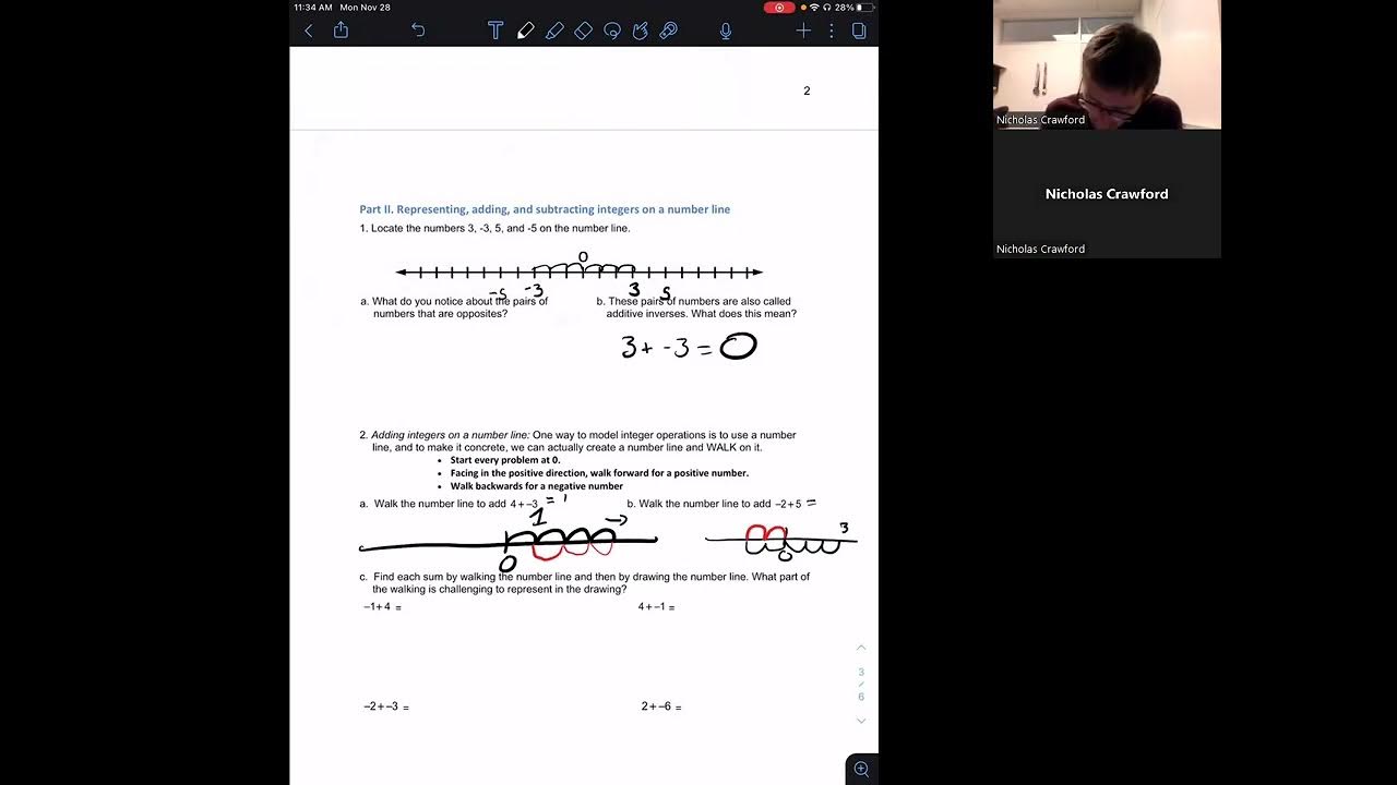Activity 26: Integer Addition and Subtraction with Number Line - YouTube
