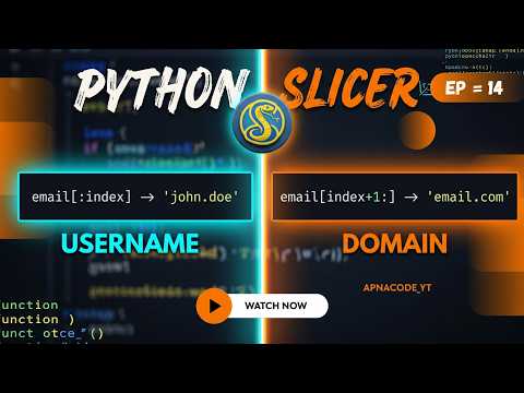 Python String Slicing Made Simple: Build an Email Slicer 📧 @apnacode_yt @apnacollege @codewithharry