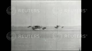 1928 AUSTRALIA / DEFENCE: Four British supermarine flying boat planes arrive in Melbourne