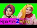 Tutorial Memakai Hijab Segiempat 2 Warna