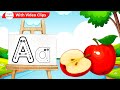 Alphabets with live examples  animated with clips  abcd   toppo kids