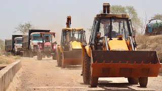 JCB 3dx Loading Mud | TATA 2518 Truck | 4wd Mahindra Arjun Novo 605 | Tata Truck