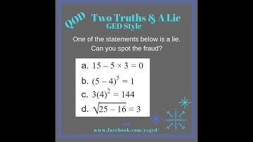 GED Math: Order of Operations- Find the Lie (0.5, Bgn, #6,7,13,34)