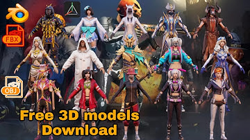 Characters 3d model pack pubg mobile prisma3d Blender bon fbx obj free download