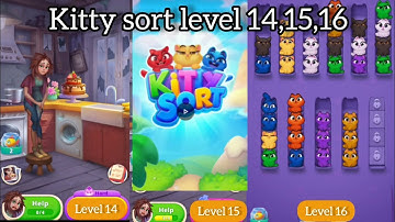 Kitty sort level 14, 15,16#gameplay  #games  #gamer  #gaming #usagaming #mobilegaming