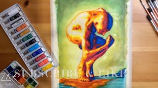 Painting Tutorial Time lapse Episode (13) #watercolorpainting #zakpopart