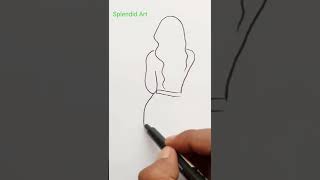 line girl art/ Please drawing/#shorts