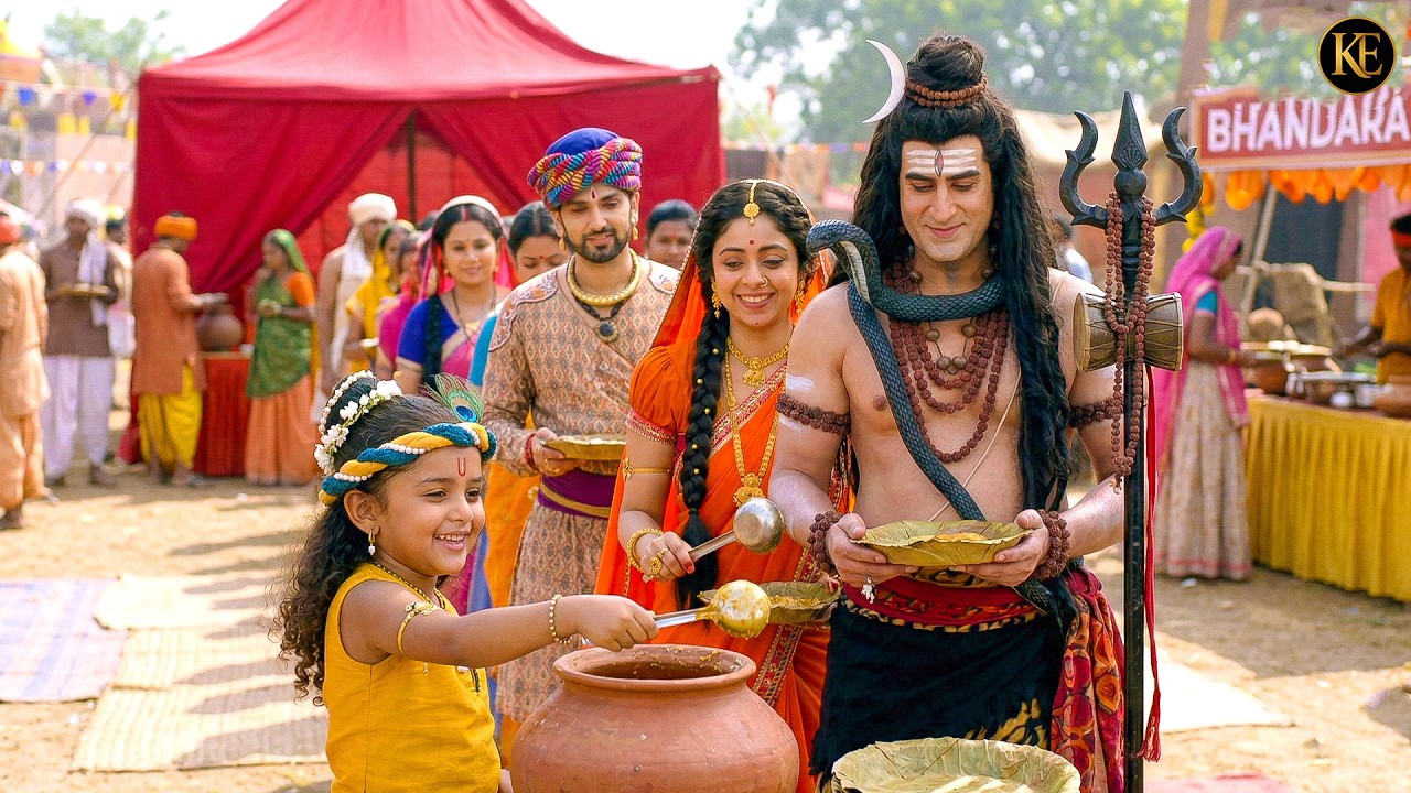 गोकुल आए महादेव! बाल कान्हा ने अपने हाथों से खिलाया भोजन || यशोमती मईया के नंदलाला || Krishan leela