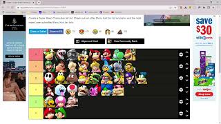 Super Mario Characters Tier List