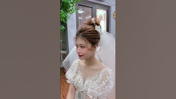 Kiểu tóc búi cao học viên làm tại lớp cô Hạnh