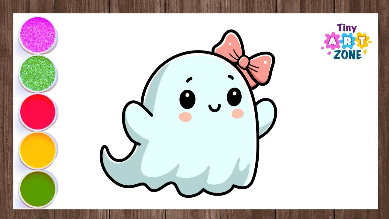 How to Draw Cute Ghost Easy Step By Step | Halloween Drawing | Easy ...