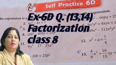 Ex-6D Q. (13,14) Ch-6 Factorization of Algebraic Expressions class 8 SChand composite maths 