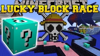 Minecraft: ONE PIECE CRAZY BLUE LUCKY BLOCK RACE - Lucky Block Mod - Modded Mini-Game