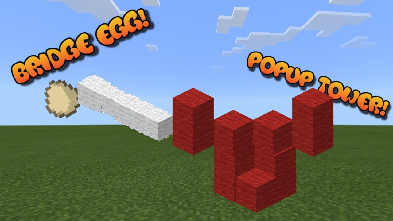 How to make a *BRIDGE EGG* and *POPUP TOWER* Using Commands on