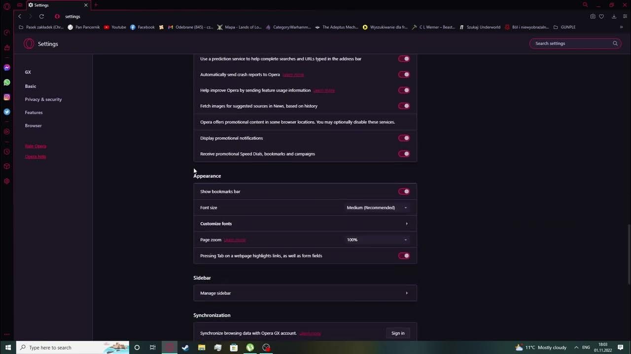 Opera GX How To Hide & Unhide Bookmarks Bar YouTube
