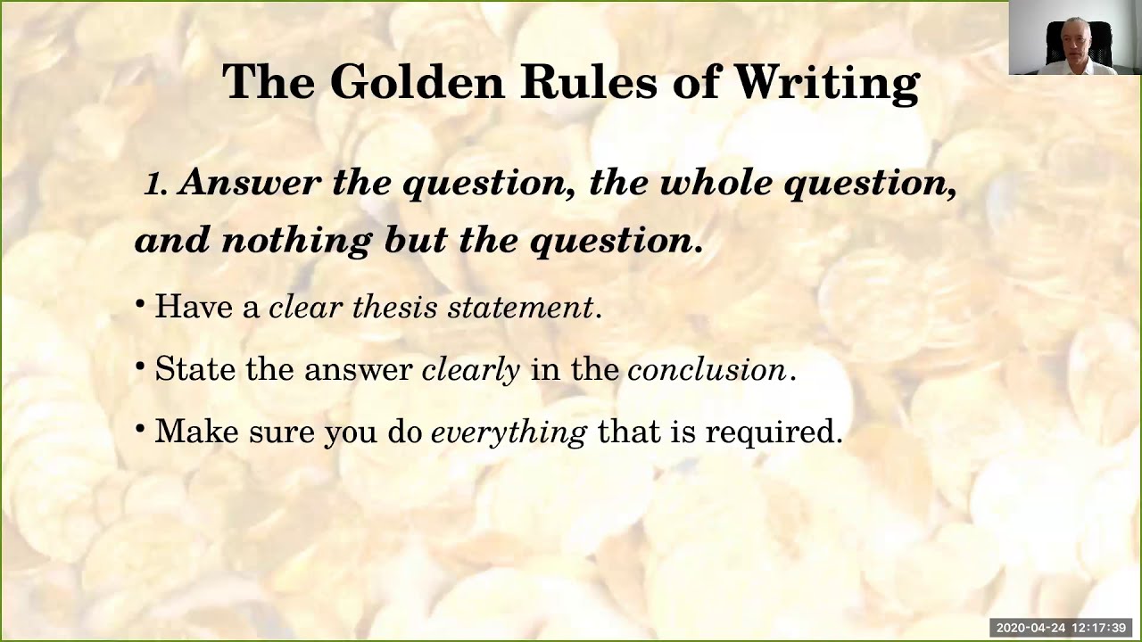 essay writing golden rule