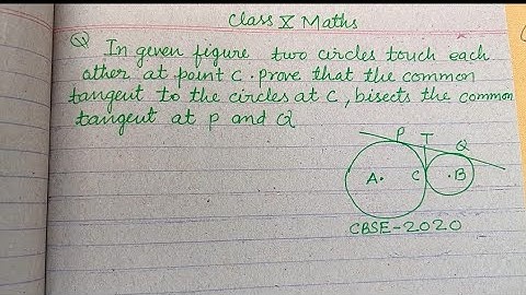 In given figure two circles touch each other at point C prove that the common tangent.. | class 10