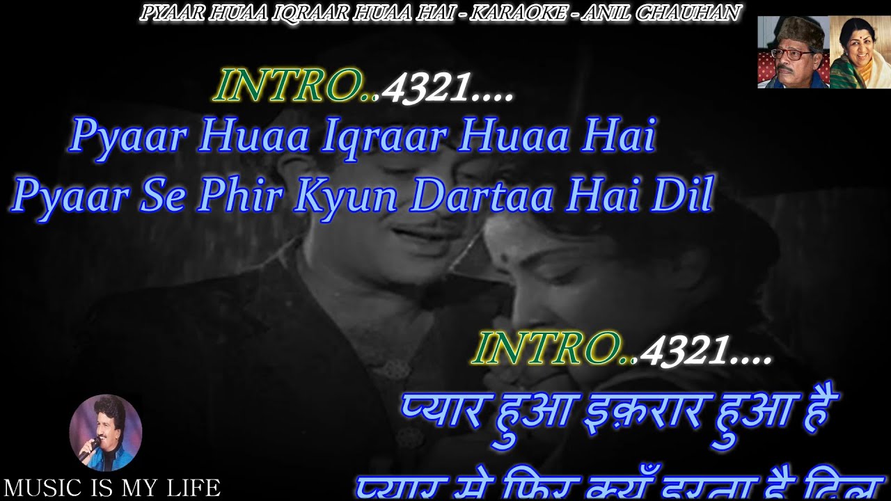 Pyar Hua Ikraar Hua Hai Karaoke With Scrolling Lyrics Eng  