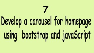 Develop a carousel for homepage using  bootstrap and java Script | E-commerce web Site