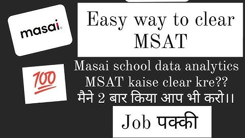 how to clear masai data analytics MSAT test? data analytics | masai school data analytics | MSAT
