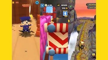 Tag with Ryan vs Subway surfers vs Temple Run 2   running over 10 minutes