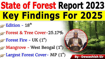 India State of Forest Report 2023 (ISFR) | Key Highlights | 18th Forest Report 2023 #geography