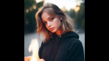 Pretty girl with pyrokinesis, AI Fantasy Art animated with #lumaai girls with superpowers