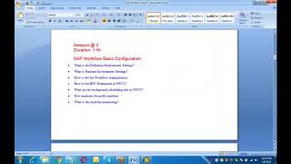 SAP Workflow Basic Configuration Training