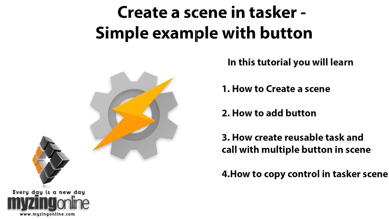 underskud Overflod glemsom Create a scene in tasker - Simple example with button - YouTube