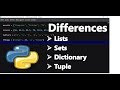 Difference Between List, Tuple, Set and Dictionary in Python