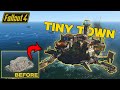 FALLOUT 4: Building a TINY TOWN on a rock at sea || Tutorial and Tour #fallout4 #fallout #fallout76