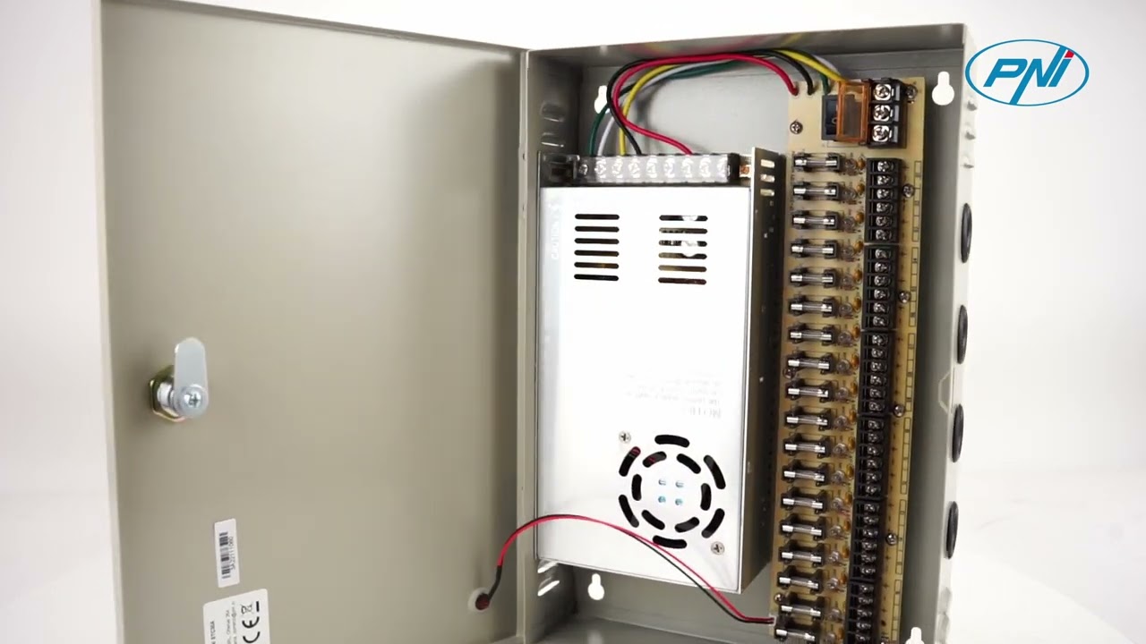 PNI Power Supply CCTV STC30A in Metal Box 12V 30A 18 outputs ENG