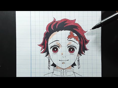 vẽ Tanjiro Demon Slayer