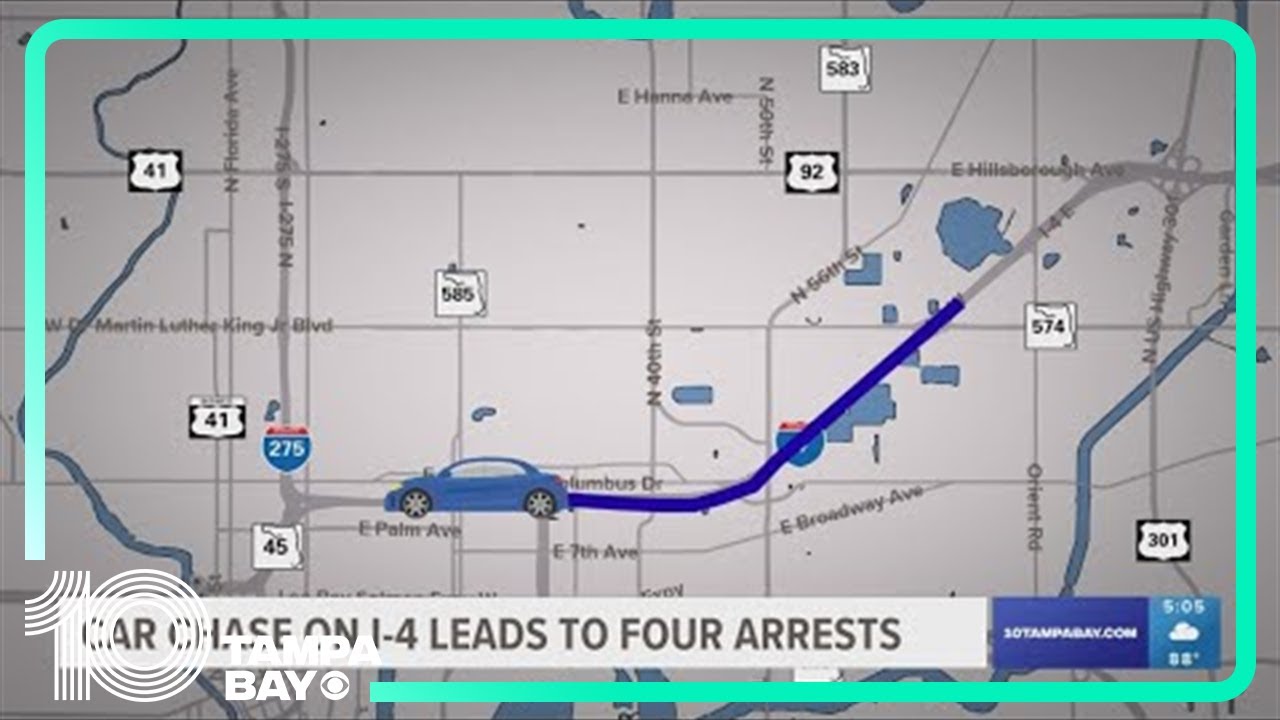 I-4 car chase leads to drug bust and four arrests - YouTube
