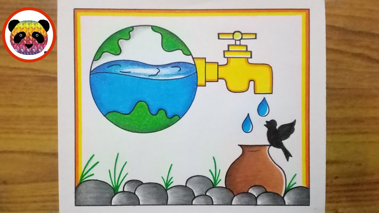 Save water drawing/Save water Poster making/World water day poster/Save  water save earth drawing - YouTube