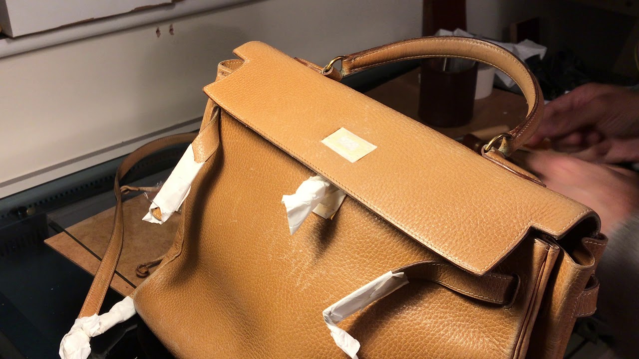 Hermes birkin hand bag restoration, old luxury bag comes back to life - YouTube