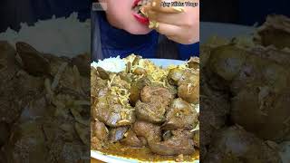 01; spicy chicken  liver  fry ? with rice  masala #mukbang #asmr #cooking #challenge #food