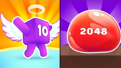Level Up Number vs Jelly 2048 : Puzzle merge Game ( NOOB VS PRO VS HACKER VS GOOD )